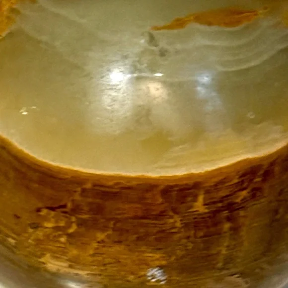 VINTAGE Natural Polished Stone Paperweight. Browns, Greens. Flat Bottom. 3.5” - Picture 4 of 4